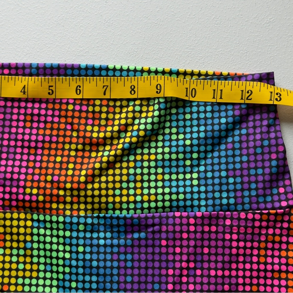 K-DEER Disco Dot Capri Leggings High Waisted Yoga Pants L - Picture 6 of 7